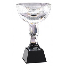 Cups - CRY127 - Optical Crystal with Ebony Crystal Beveled Base - 12.5”